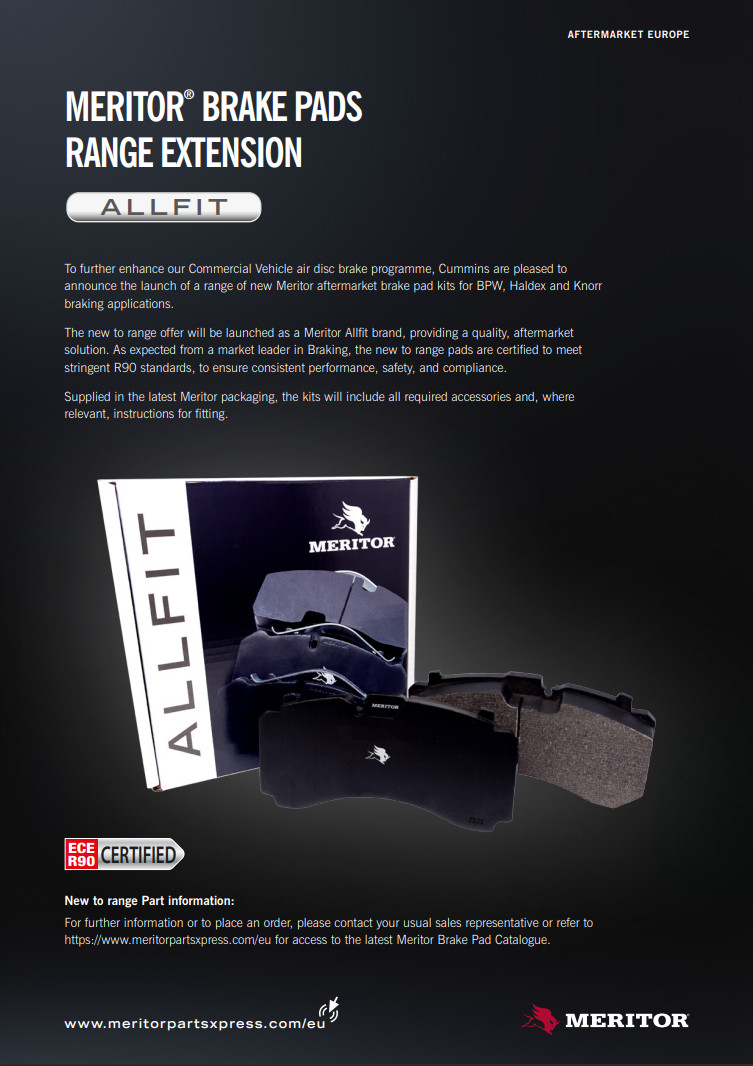 Meritor Brake Pads NTR